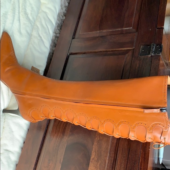 Giuseppe Zanotti Design Tall Cognac Leather Boots - Picture 5 of 8
